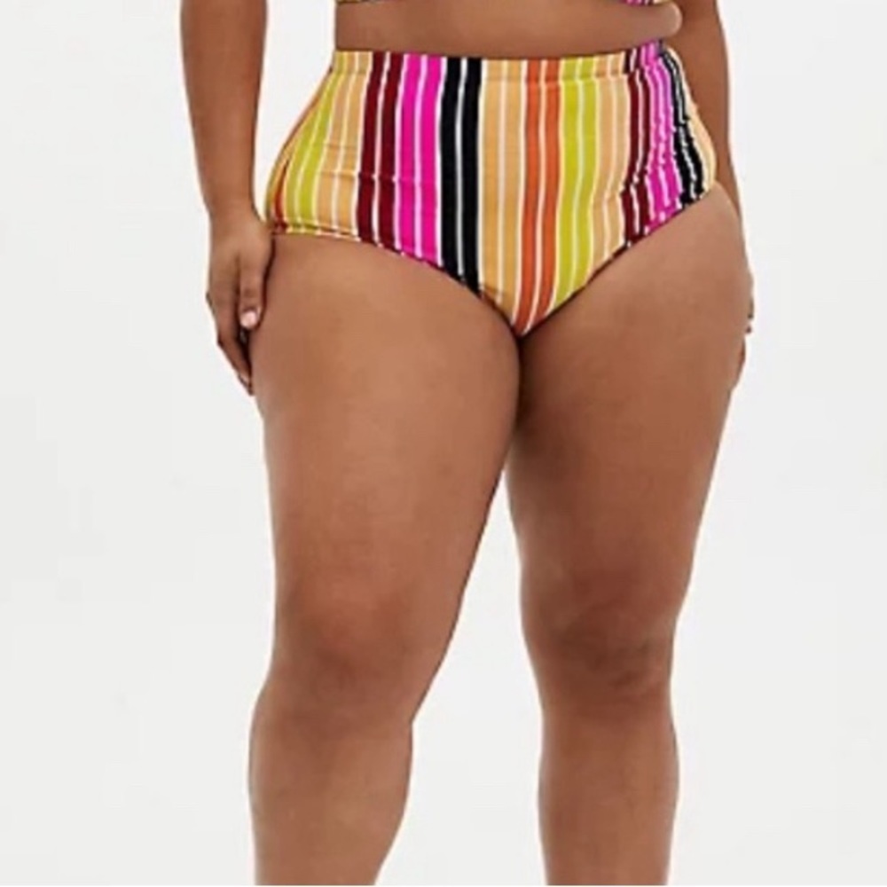 New! Torrid sz 2 Retro‎ Striped Bathing Swim Suit Bottoms 2X